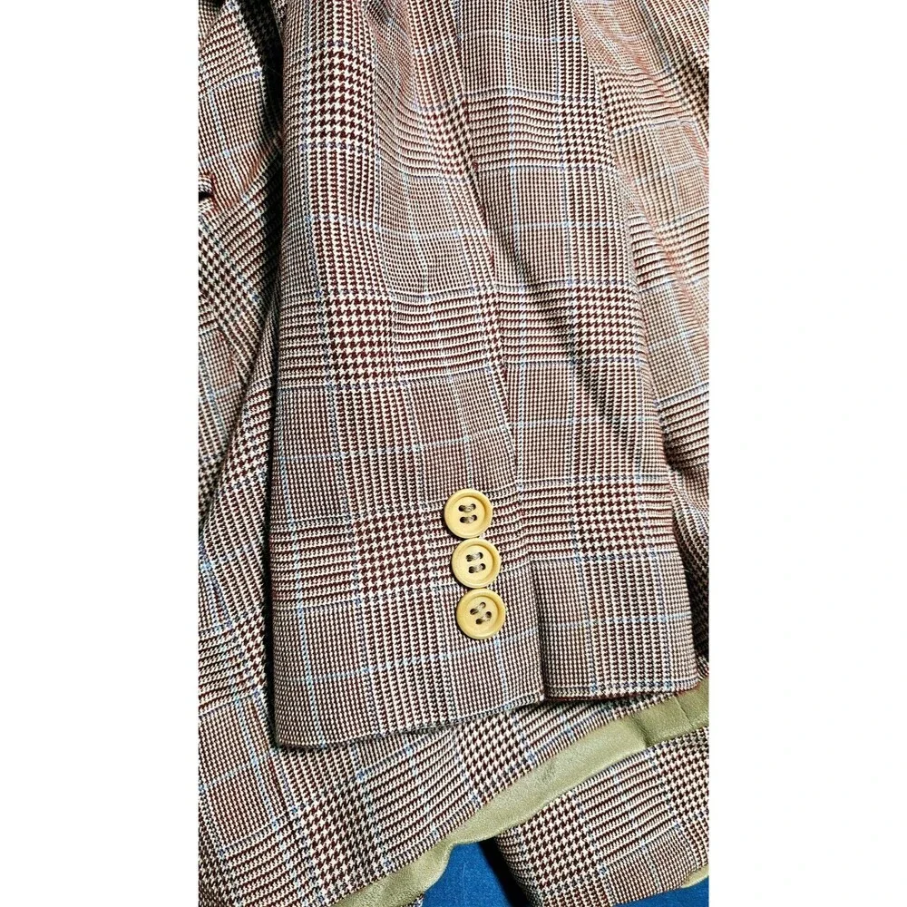 Giorgio Armani Classico Vintage Wool Plaid Blazer Men's Made in Italy